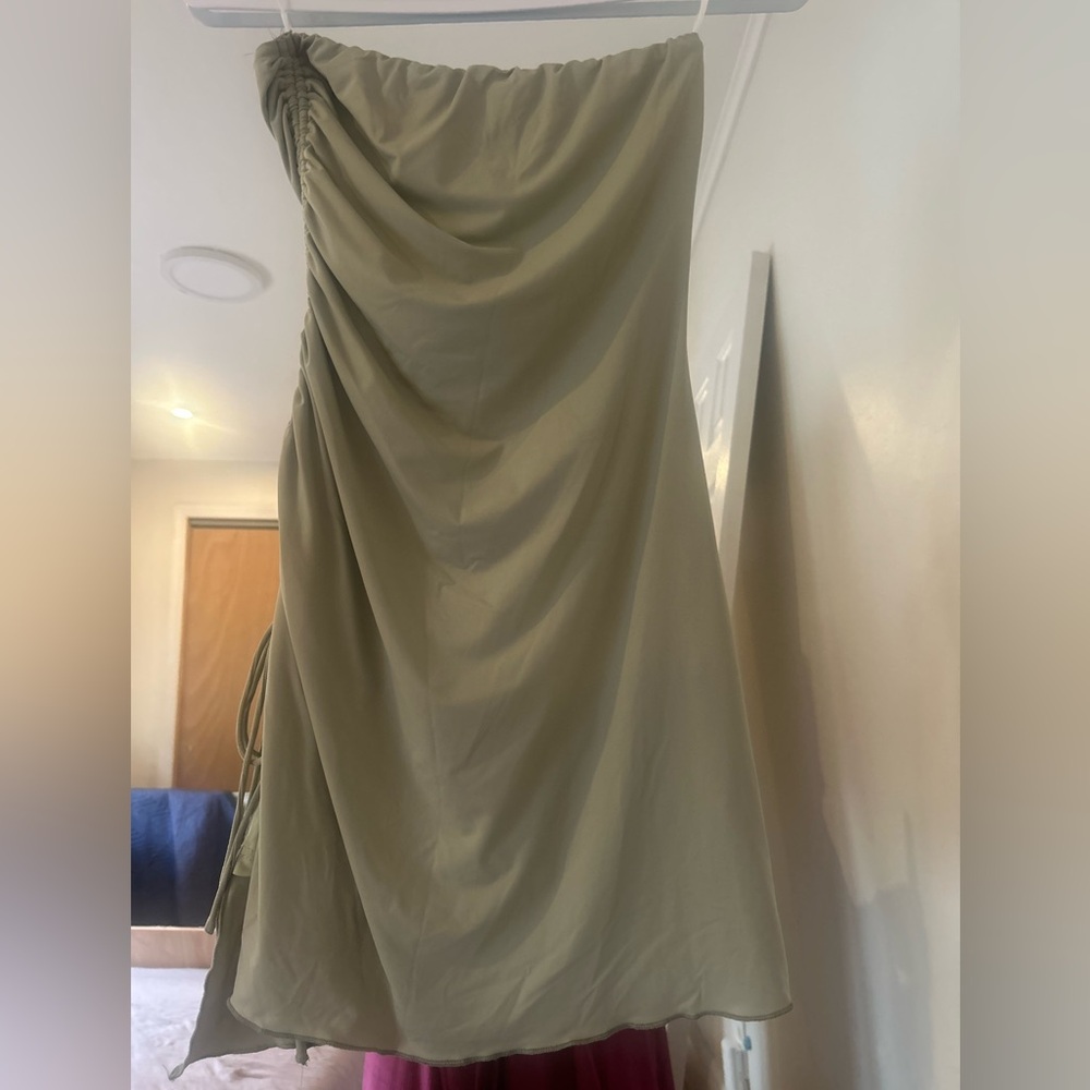 Princess Polly Asymmetrical Sage Dress